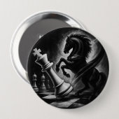 Dramatisches Schwarzes Pferd gegen König - kühne S Button (Vorne & Hinten)