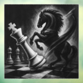 Dramatisches Schwarzes Pferd gegen König - kühne S Fensteraufkleber (Blatt 3)