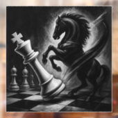 Dramatisches Schwarzes Pferd gegen König - kühne S Fensteraufkleber (Blatt 2)