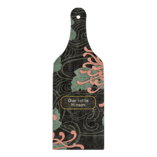 Dramatisches Vintages japanisches Chrysanthemum Fl Schneidebrett (Vorderseite)