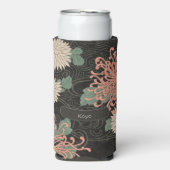 Dramatisches Vintages japanisches Chrysanthemum Fl Selters Dosenkühler (Seltzer Vorderseite)