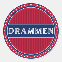 Drammen City Pride Emblem – Norwegische Identität Runder Aufkleber