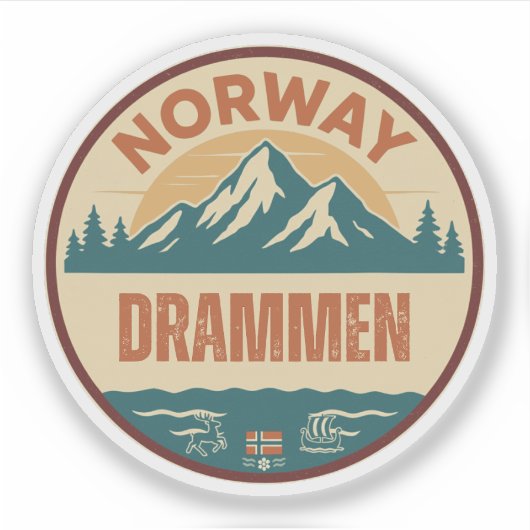 Drammen, Norge Norwegen Aufkleber (Vorderseite)