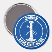 Drammen Round Emblem Magnet (Vorderseite/Rückseite)
