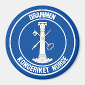Drammen Round Emblem Magnet (Vorne)