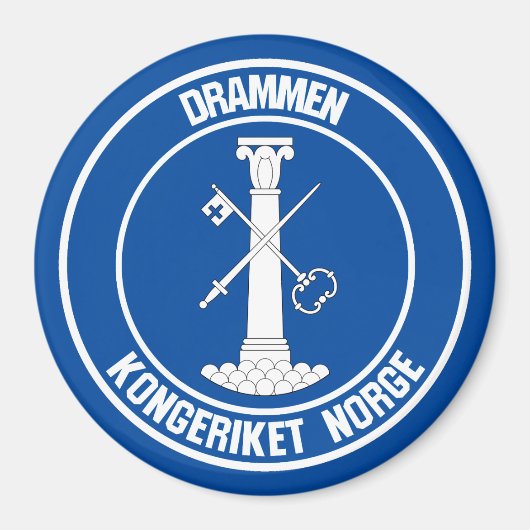 Drammen Round Emblem Magnet (Vorne)