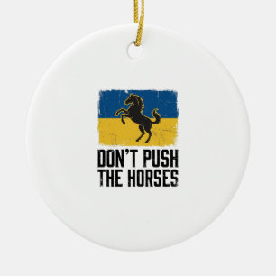 Dräng die Pferde nicht Vintage Pferd Keramik Ornament