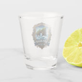 Drangarnir Meeresfelsen Färöer-Inseln Schnapsglas (Rückseite)