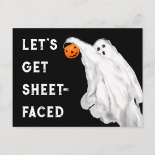 Drank Funny Adult Halloween Ghost Party Feiertagspostkarte