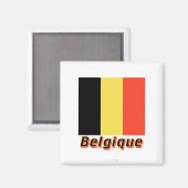Drapeau Belgique avec le nom en français Magnet (Vorderseite/Rückseite)