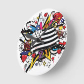 Drapeau Bretagne Breizh graffiti Breton graff Runde Wanduhr (Winkel)