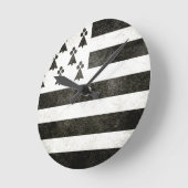 Drapeau Bretagne Vintage Runde Wanduhr (Winkel)