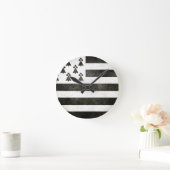 Drapeau Bretagne Vintage Runde Wanduhr (Zuhause)