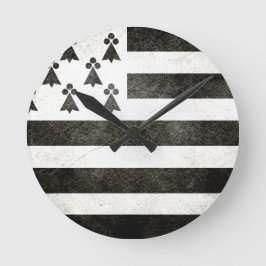 Drapeau Bretagne Vintage Runde Wanduhr