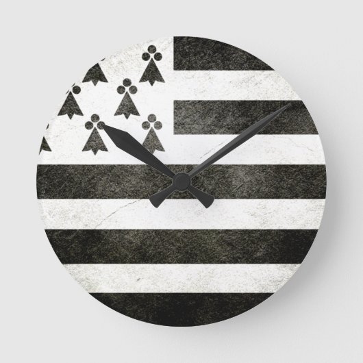 Drapeau Bretagne Vintage Runde Wanduhr (Vorderseite)