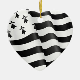 Drapeau breton (bretonische Flagge) Keramik Ornament