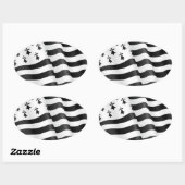 Drapeau breton (bretonische Flagge) Ovaler Aufkleber (Blatt)