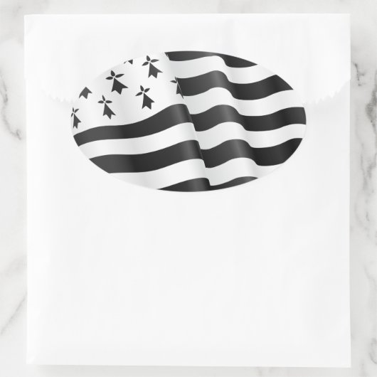 Drapeau breton (bretonische Flagge) Ovaler Aufkleber (Tasche)