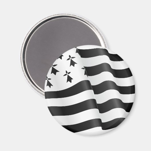 Drapeau Bretone (bretonische Flagge) Magnet (Vorderseite/Rückseite)