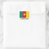 Drapeau Cameroun avec le nom en français Runder Aufkleber (Tasche)