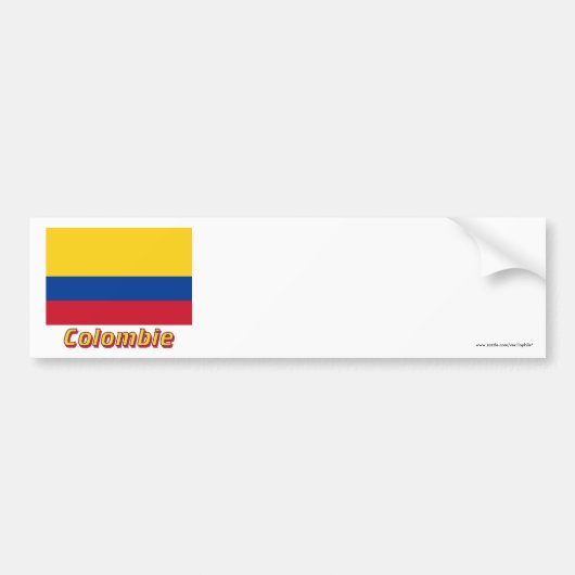 Drapeau Colombie Avec le Nom en français Autoaufkleber (Vorne)