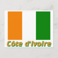 Drapeau Côte d'Ivoire avec le nom en français