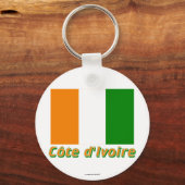 Drapeau Côte d'Ivoire avec le nom en français Schlüsselanhänger (Vorderseite)