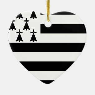 Drapeau de la Bretagne Breizh Gwenn du Britanny Keramik Ornament