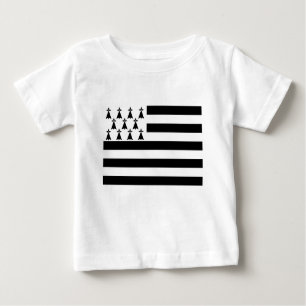 Drapeau de la Bretagne Breizh Gwenn ha Du Britanny Baby T-shirt