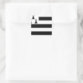 Drapeau de la Bretagne Breizh Gwenn ha Du Britanny Quadratischer Aufkleber (Tasche)