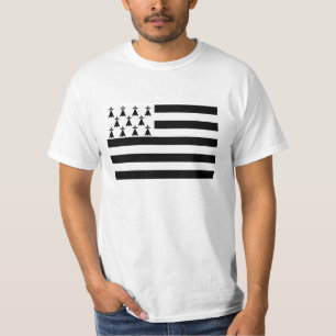 Drapeau de la Bretagne Breizh Gwenn ha Du Britanny T-Shirt