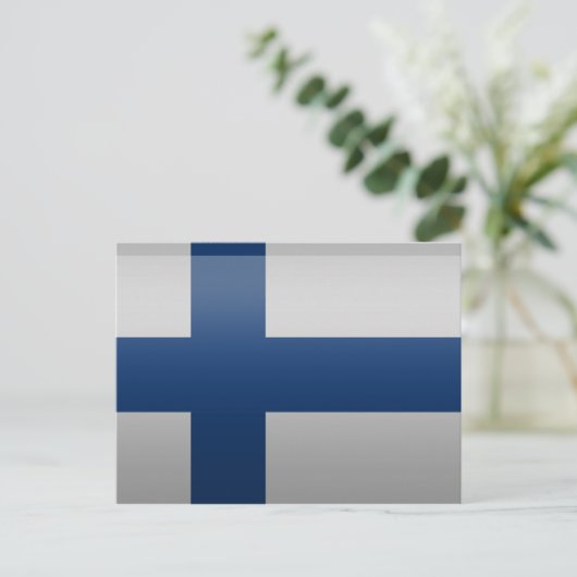 Drapeau de la Finlande. Postkarte (Stehend Vorderseite)