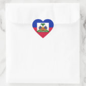 Drapeau d'Haïti - Flagge Haitis Herz-Aufkleber (Tasche)
