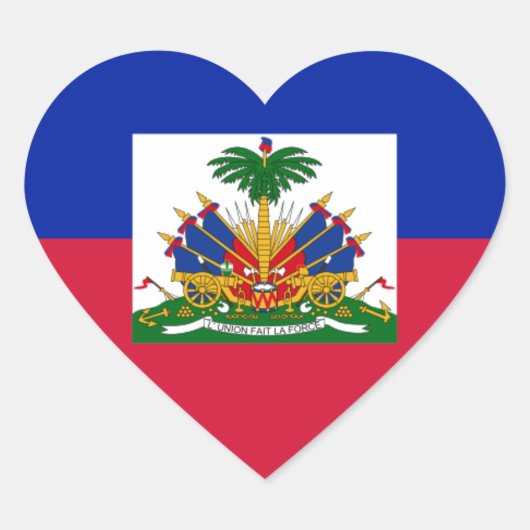 Drapeau d'Haïti - Flagge Haitis Herz-Aufkleber (Vorderseite)