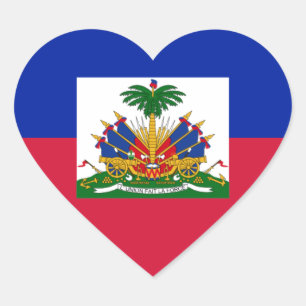 Drapeau d'Haïti - Flagge von Haiti Herz-Aufkleber