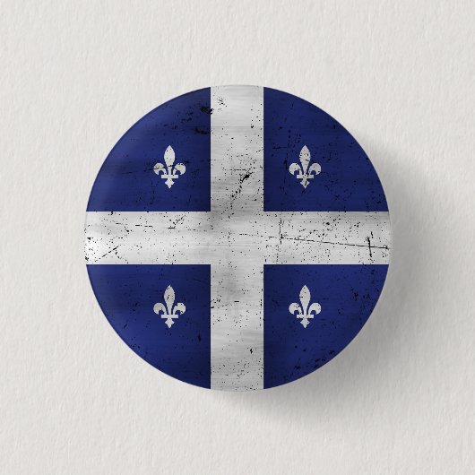 Drapeau du Québec style grunge érodé Button (Vorderseite)