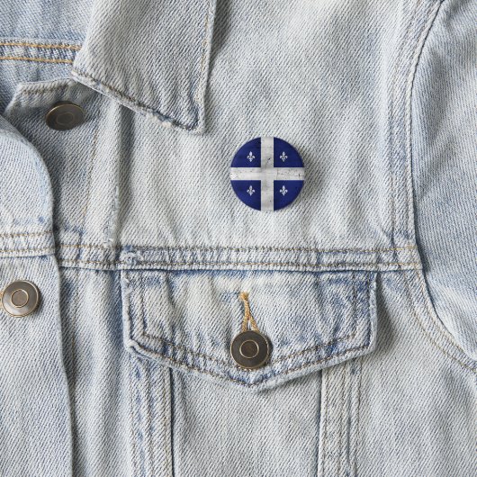 Drapeau du Québec style grunge érodé Button (Beispiel)