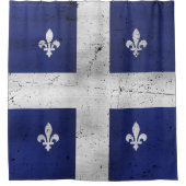 Drapeau du Québec style grunge érodé Duschvorhang (Vorderseite)