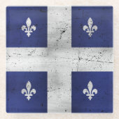 Drapeau du Québec style grunge érodé Glasuntersetzer (Vorderseite)
