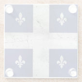 Drapeau du Québec style grunge érodé Glasuntersetzer (Rückseite)