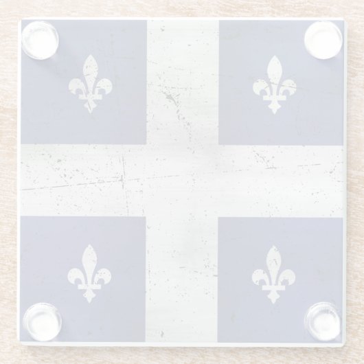 Drapeau du Québec style grunge érodé Glasuntersetzer (Rückseite)