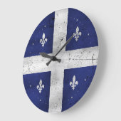 Drapeau du Québec style grunge érodé Große Wanduhr (Winkel)