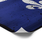 Drapeau du Québec style grunge érodé Poster (Ecke)