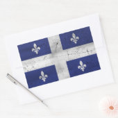 Drapeau du Québec style grunge érodé Rechteckiger Aufkleber (Umschlag)