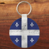Drapeau du Québec style grunge érodé Schlüsselanhänger (Vorderseite)