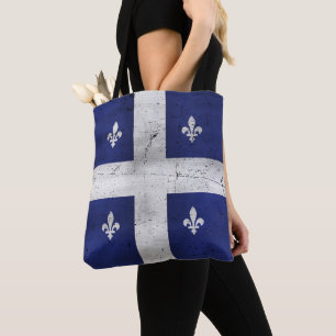 Drapeau du Québec style grunge érodé Tasche