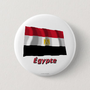 Drapeau Égypte Avec le Nom en français Button