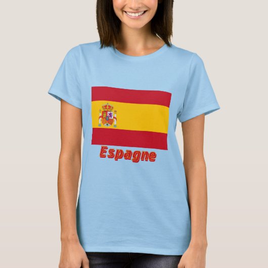 Drapeau Espagne avec le nom en français T-Shirt (Vorderseite)