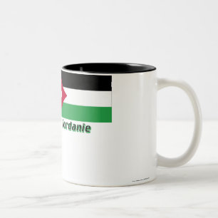 Drapeau Jordanie Avec le Nom en français Zweifarbige Tasse
