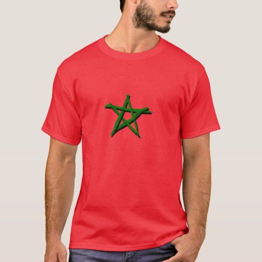 Drapeau marocaine avec des brosses T-Shirt (Vorderseite)